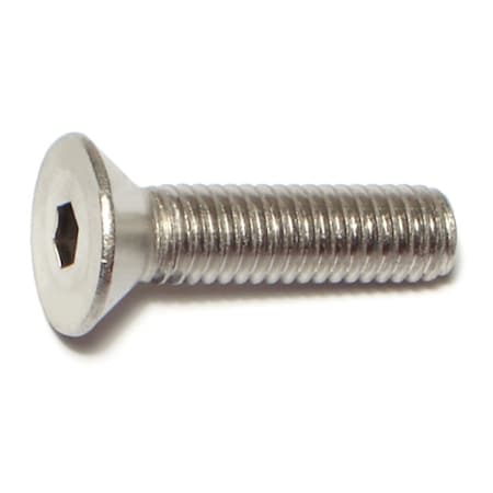 Midwest Fastener 3/8"-16 Socket Head Cap Screw, Flat, Plain 18-8 Stainless Steel, 1-1/2 in Length, 10 PK 72124